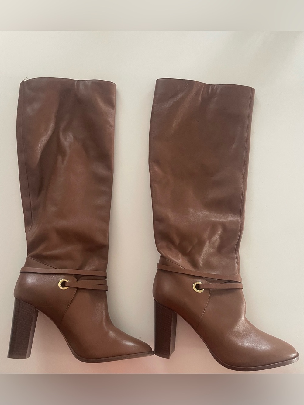 L.K.Bennett Shelby Tan Leather Knee-High Boots size EU 38 Store display - Picture 4 of 10